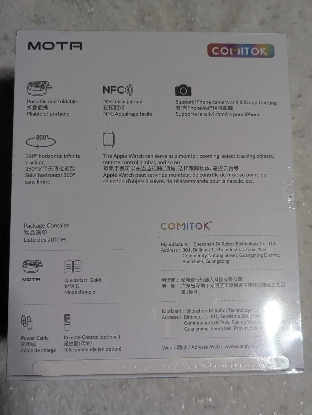 COMITOK MOTA iPhone DockKit Auto Face Tracking Gimbal White New Sealed